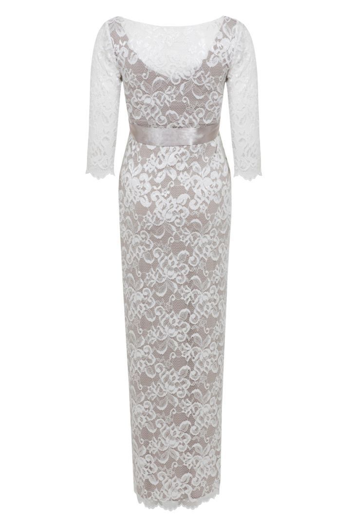 Umstandsbrautkleid aus Spitze lang