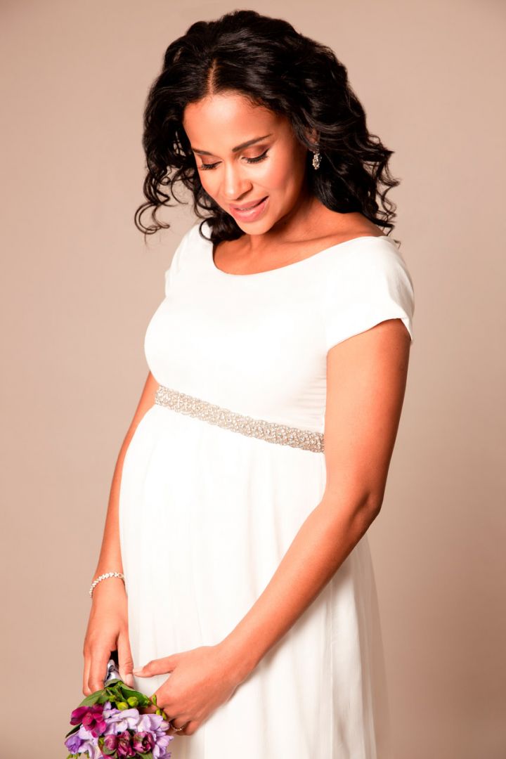 Maternity Wedding Dress in Silk Chiffon, Long