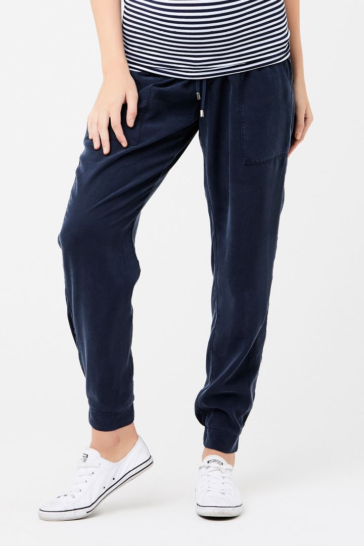 Tencel Maternity Trousers with Smoked Waistband