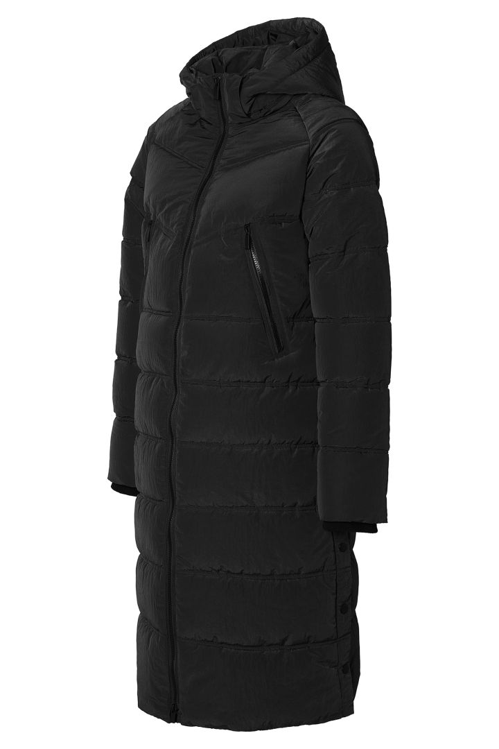 Wattierter Mantel mit Schwangerschaftseinsatz schwarz