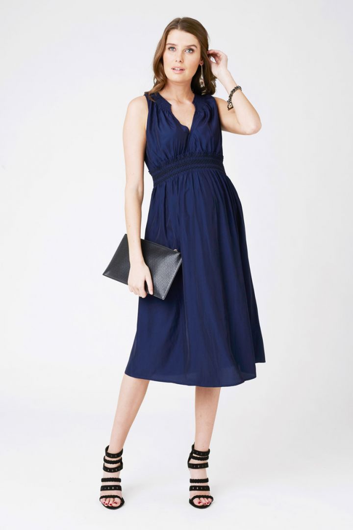 Umstandskleid mit gesmokter Empire Linie