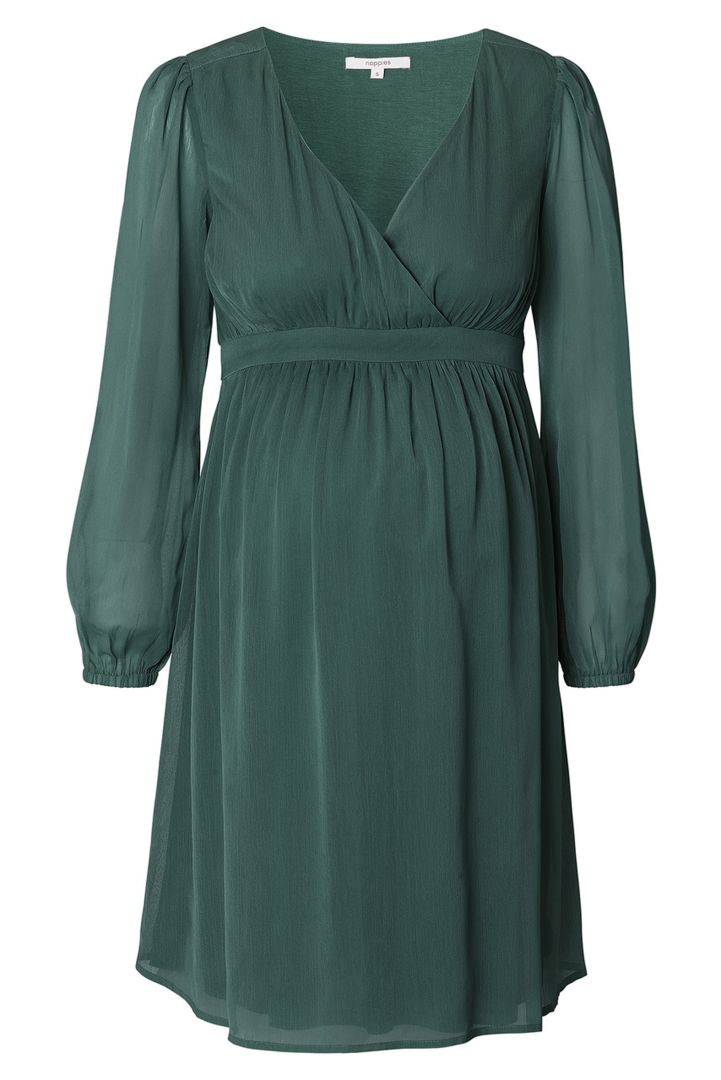 Eco Chiffon Umstandskleid dunkelgrün