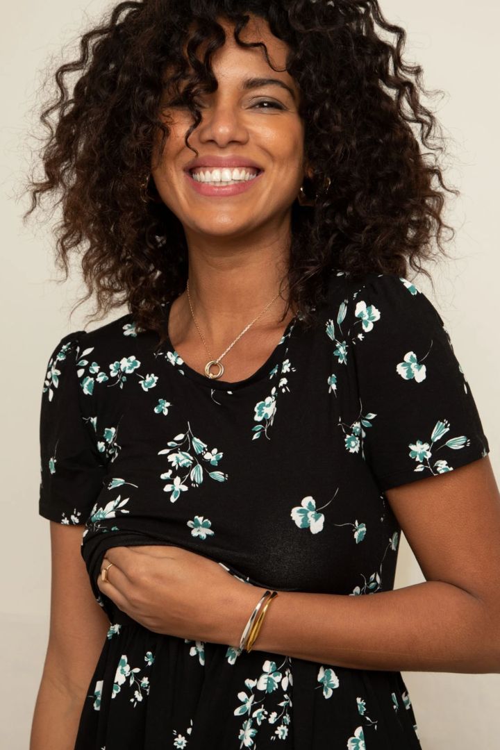 Umstands - und Stillkleid mit Blumen Print