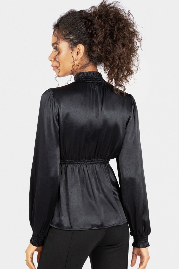 Umstands-Abendbluse mit Stehkragen