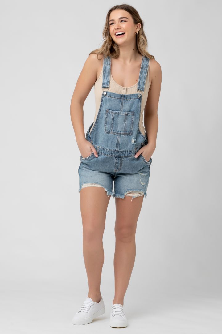 Denim Latzhose im Used Look