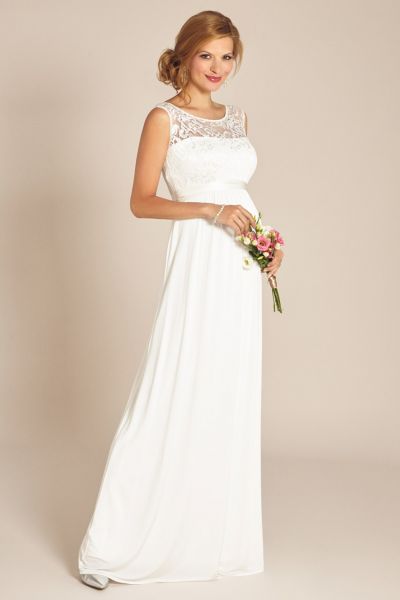 Umstandsbrautkleid mit Rückenausschnitt lang