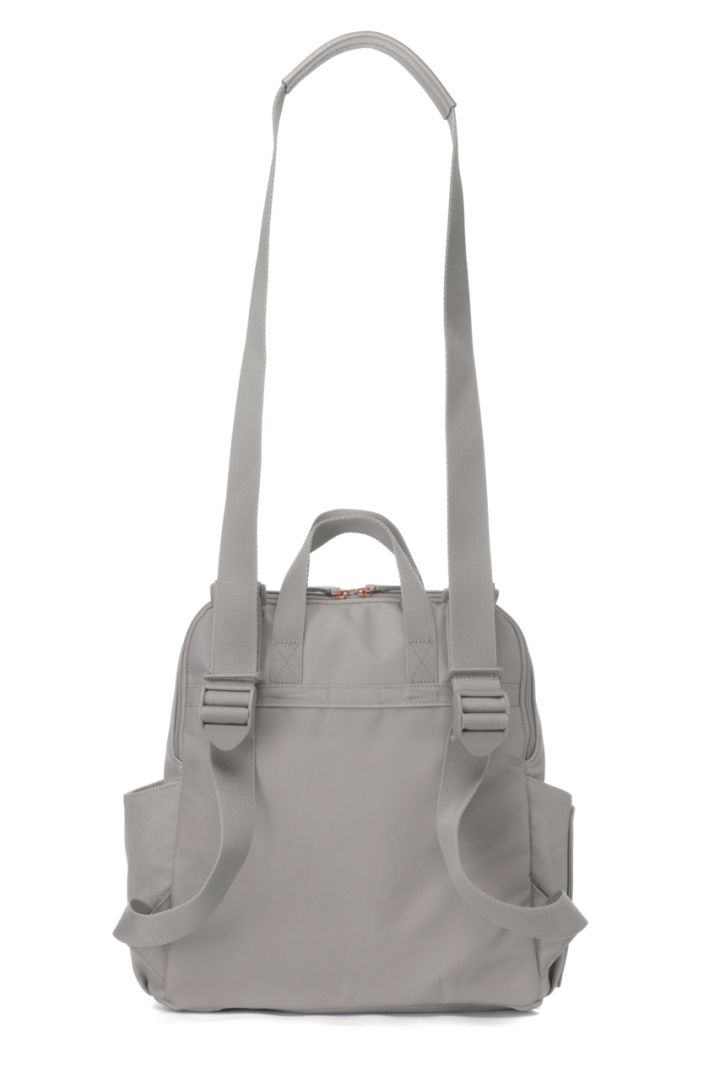 Wickelrucksack aus veganem Kunstleder grau