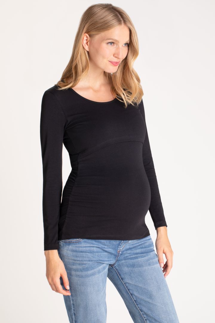 Umstands- und Stillshirt aus Bio-Baumwolle schwarz