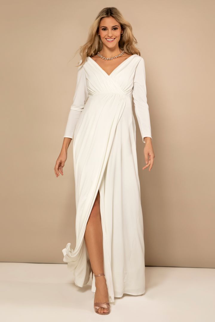 Cache Coeur Umstandsbrautkleid mit Rückenausschnitt lang