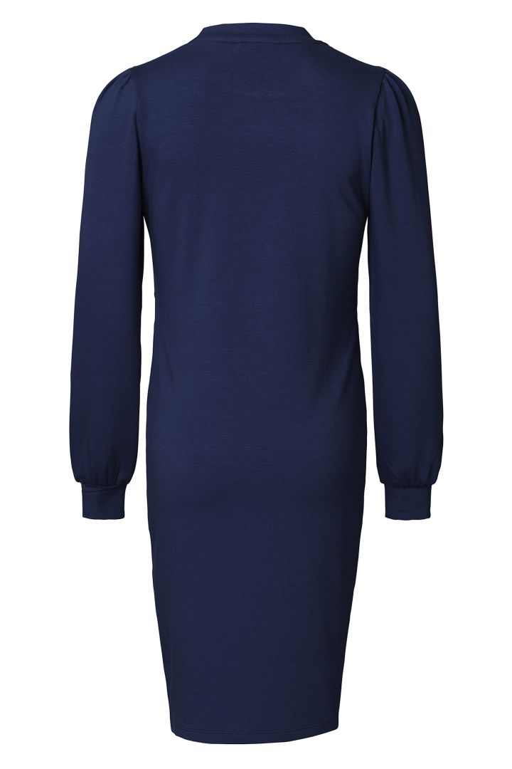 Ecovero Umstandskleid mit Stillöffnungen navy