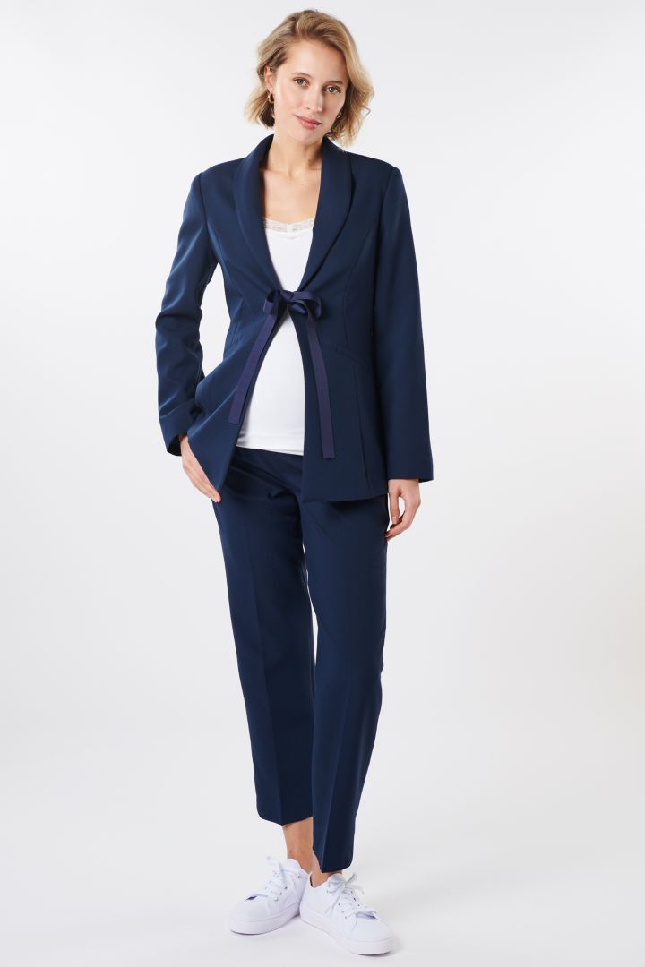 Umstandsblazer mit abnehmbarer Schleife navy