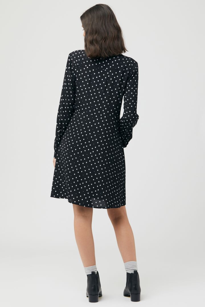 Maternity and nursing shirt blouse dress with dots print