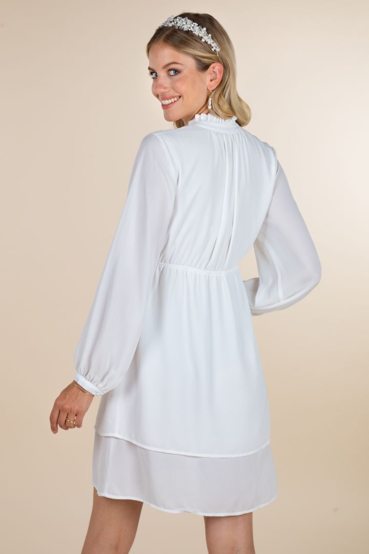 Umstands- und Stillbrautkleid mit Rüschenkragen