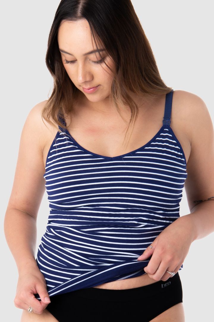 Seamless Streifen Still Top mit integriertem Bralette