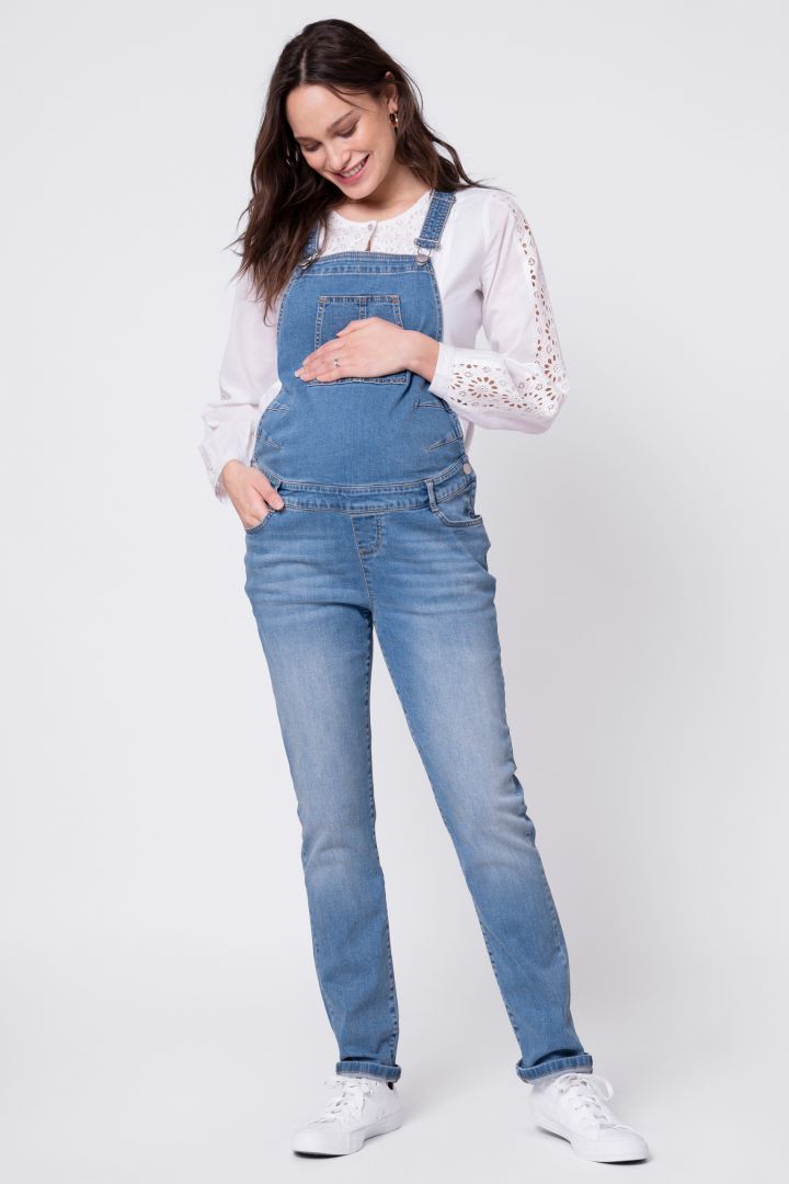 Organic Umstands-Jeanslatzhose light wash