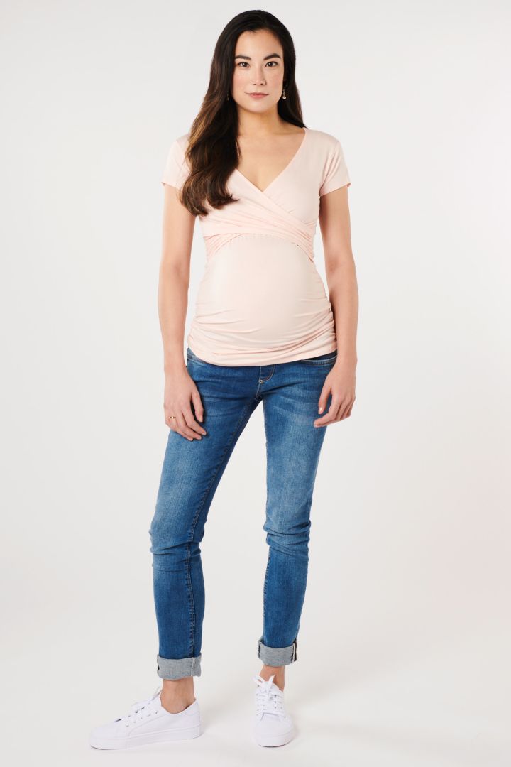 Eco Viskose Cross-Over Umstands- und Stillshirt blush