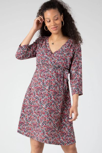 Umstands- und Stillkleid in Wickeloptik