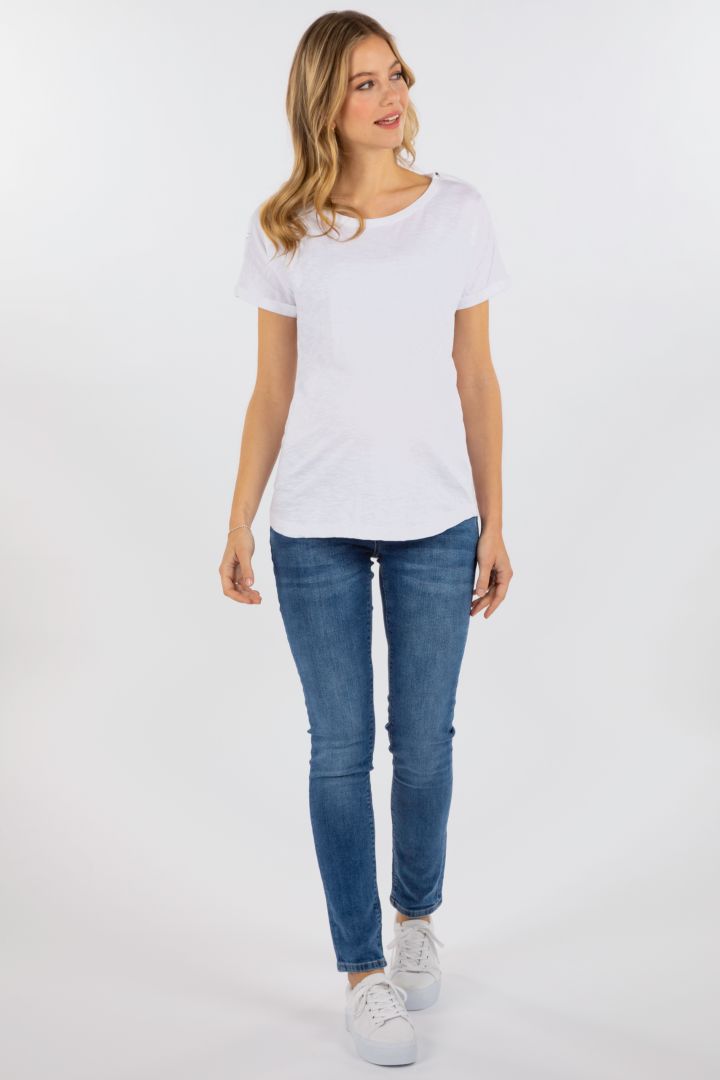 Organic Relaxed Umstandsshirt mit Stillöffnung weiß