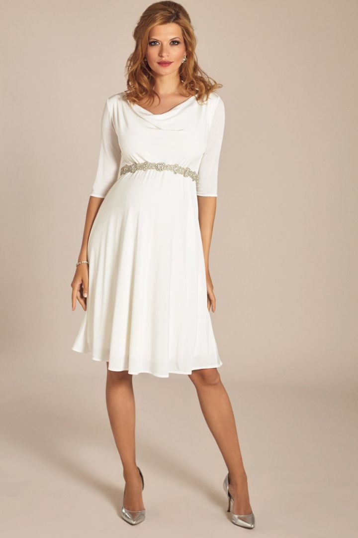 Umstandsbrautkleid mit Wasserfallausschnitt