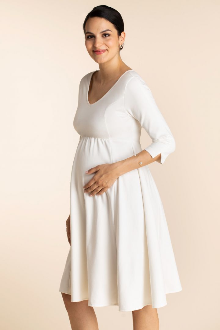 Ecovero Plus Size Umstandsbrautkleid mit V-Ausschnitt