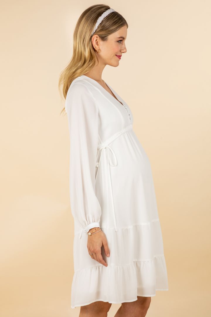 Boho Umstandsbrautkleid mit Volants