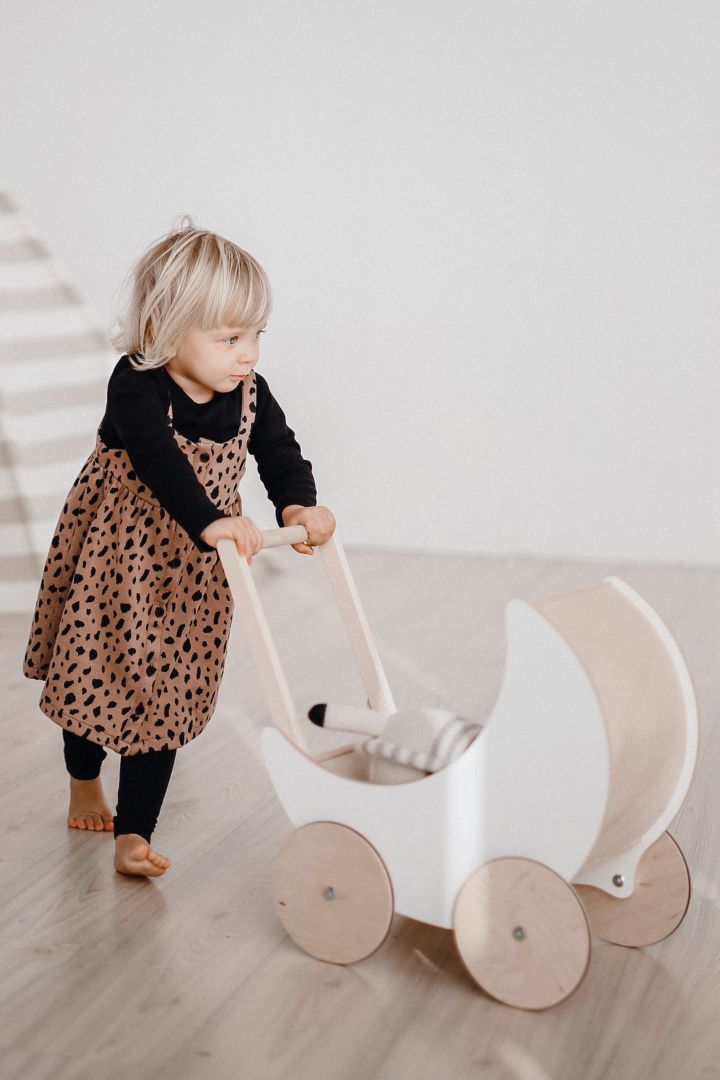 Wooden doll pram