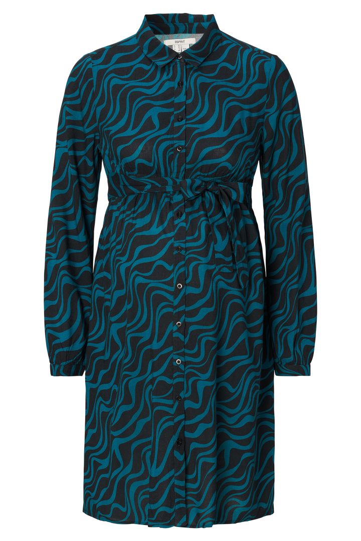 Umstands- und Still-Hemdblusenkleid mit Print