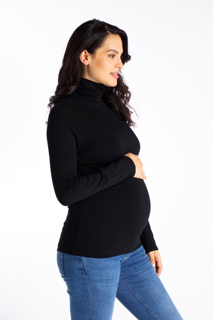 Ecovero Umstands- und Stillshirt mit Rollkragen