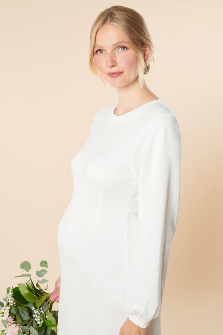 Ecovero Umstandsbrautkleid mit Ballonärmeln