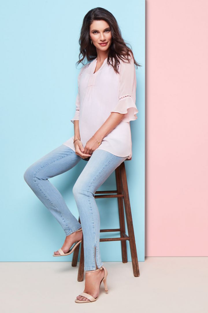 Lace Insert Maternity Blouse