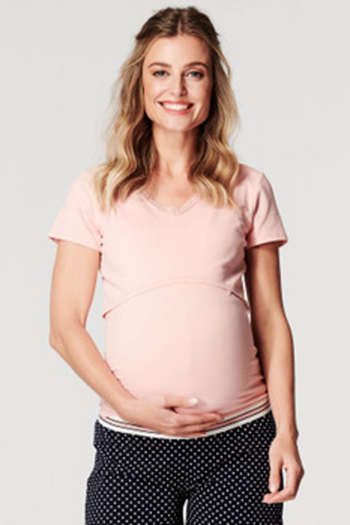 Umstands- und Stillshirt aus Bio-Baumwolle rosa