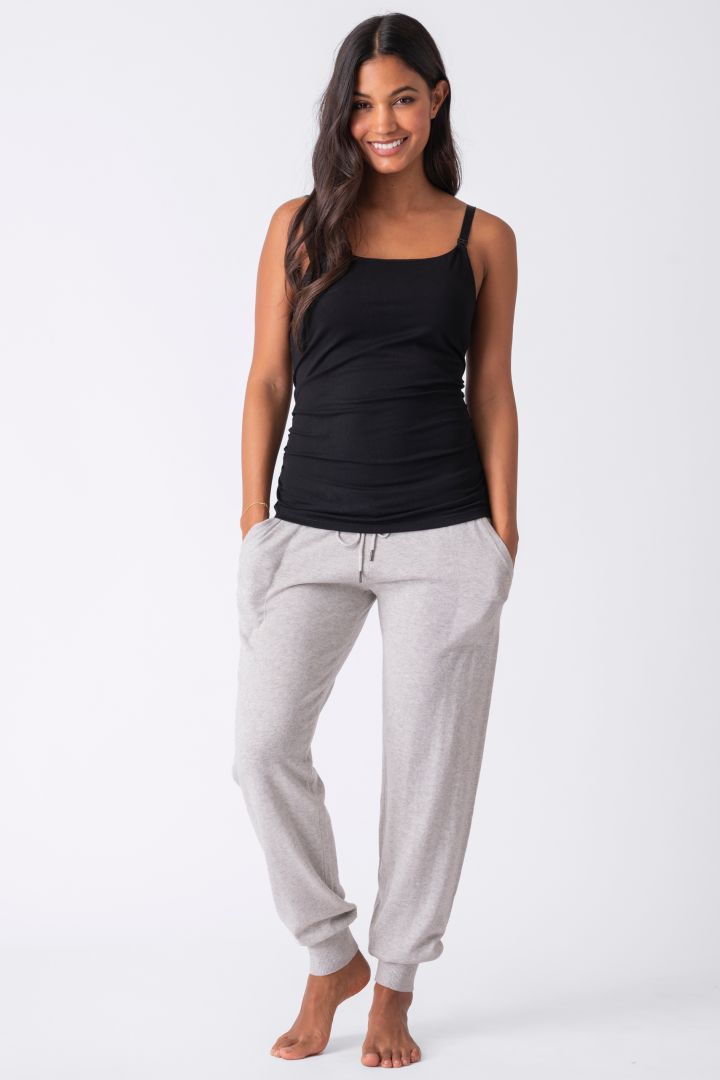 Maternity Knitted Trousers with Elastic Waist grey