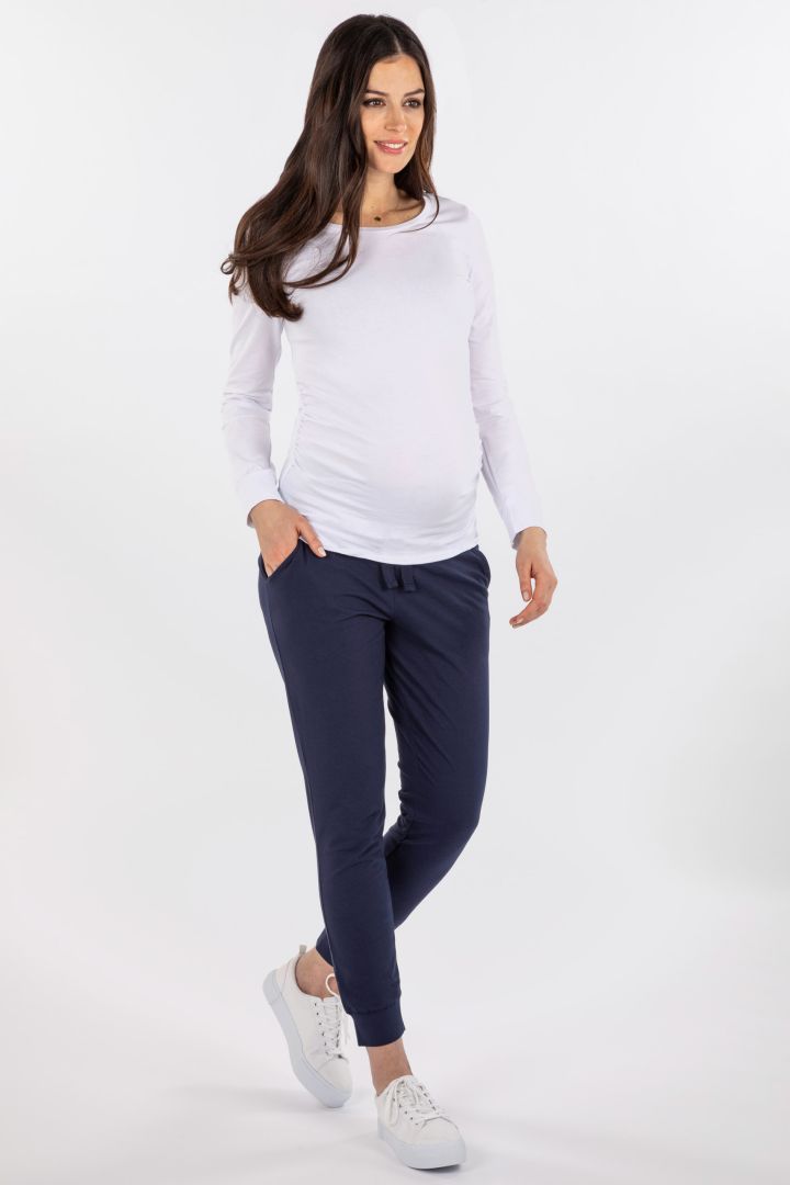 Organic Jersey Maternity Jogger navy