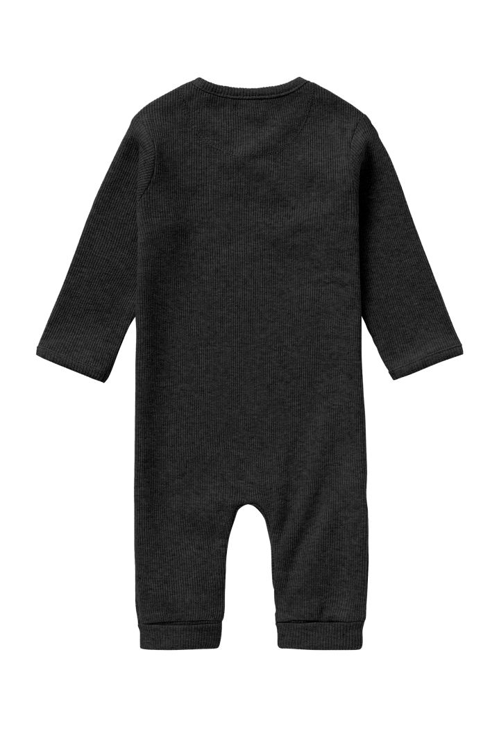 Rib Knit Romper dark grey