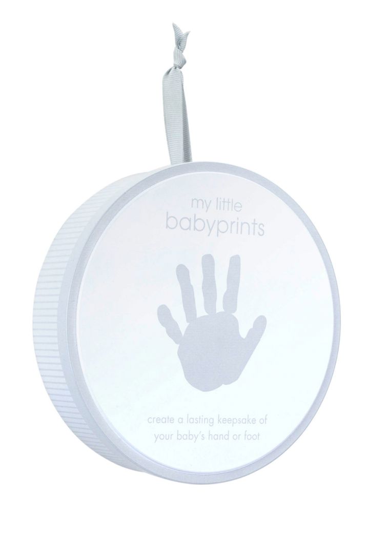 Geschenkdose für Baby Hand- oder Fußabdruck grau