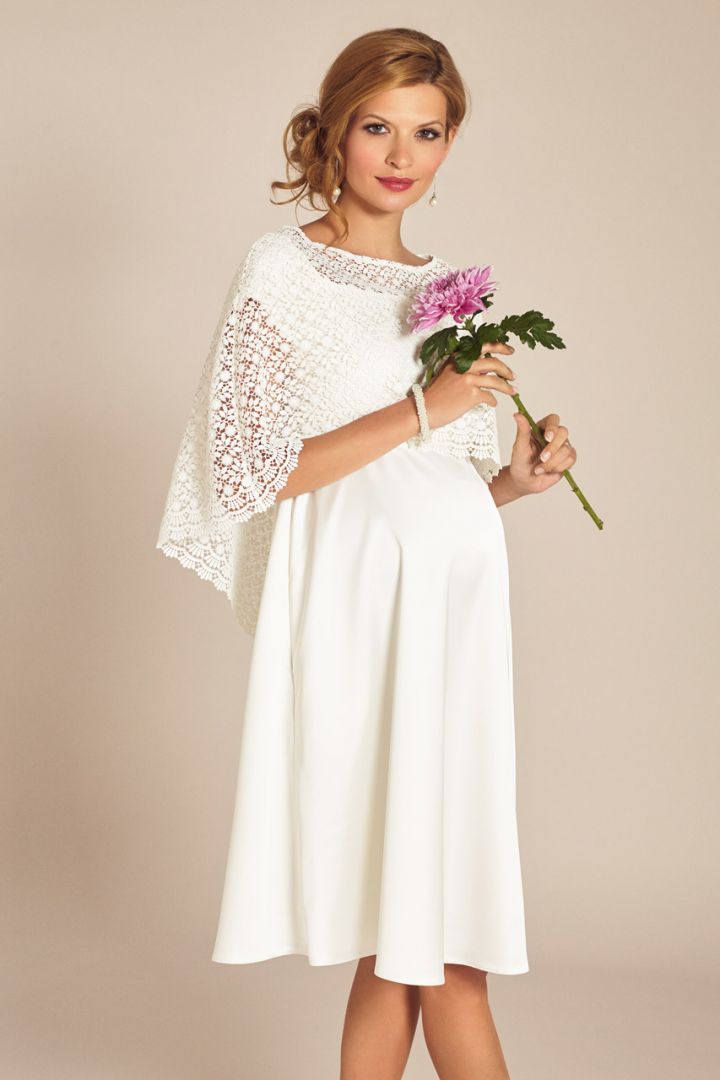 Maternity Bridal Dress with Submarine Neckline