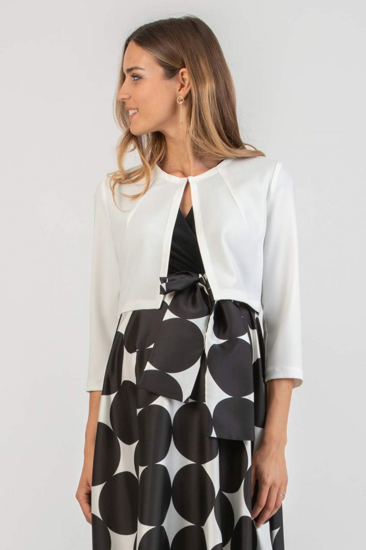 Bolero Jacke mit 3/4 Ärmeln weiß