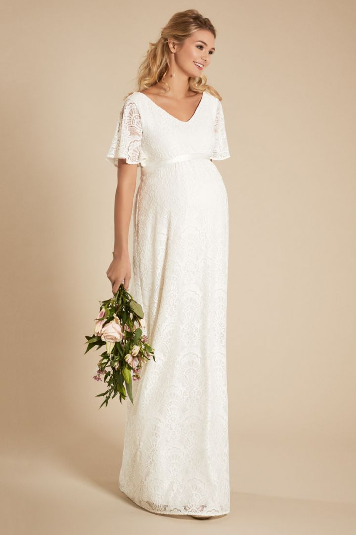 Umstandsbrautkleid mit Kimonoärmeln