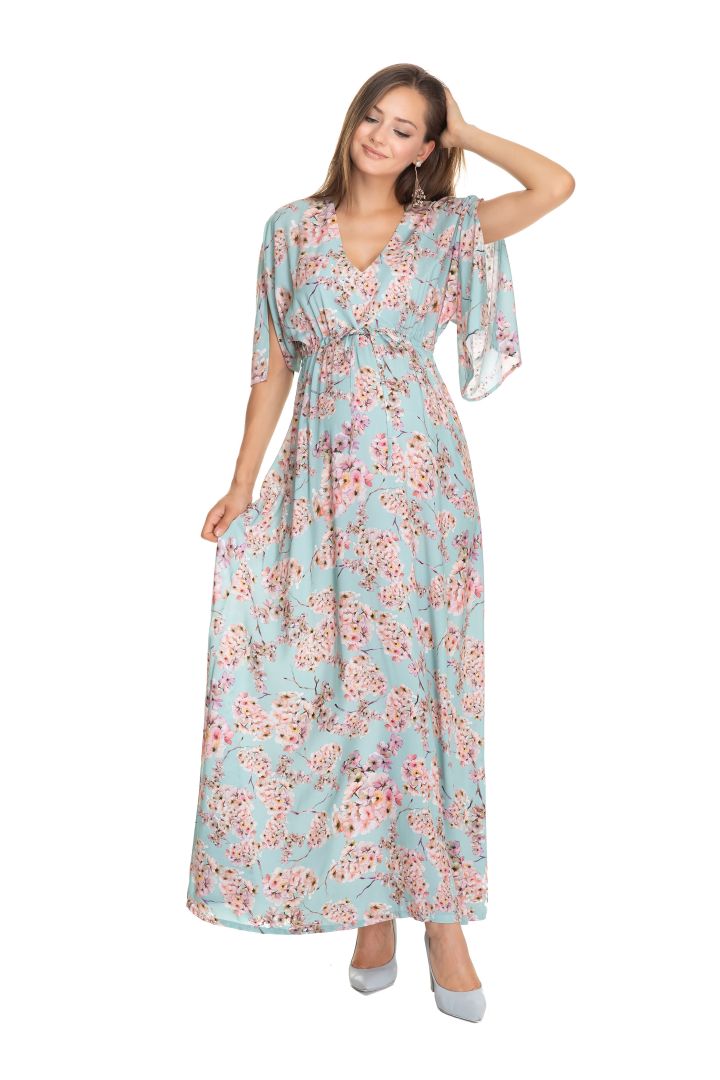 Maxi Maternity Dress Cherry Blossoms