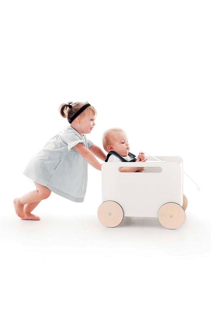 Spielzeugkiste auf Rädern weiß