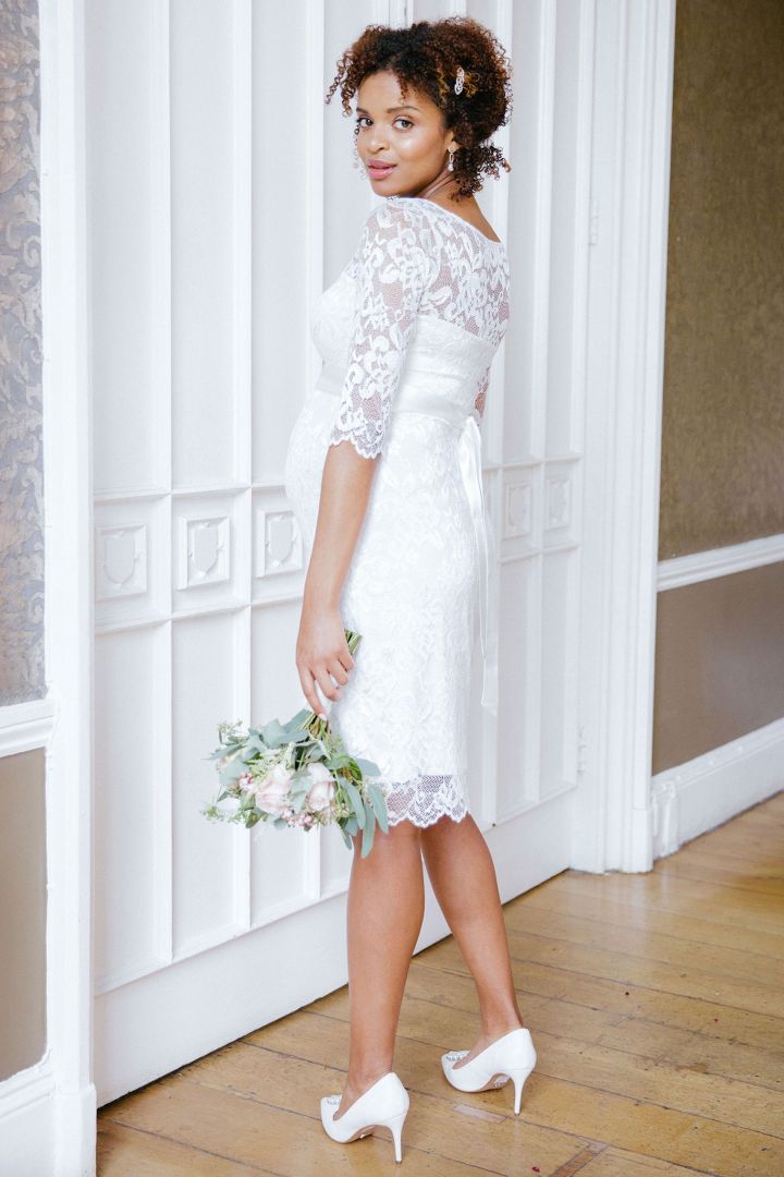 Spitzen Umstandsbrautkleid