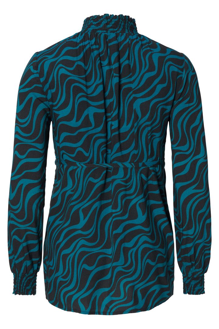 High Neck Maternity Blouse with Print