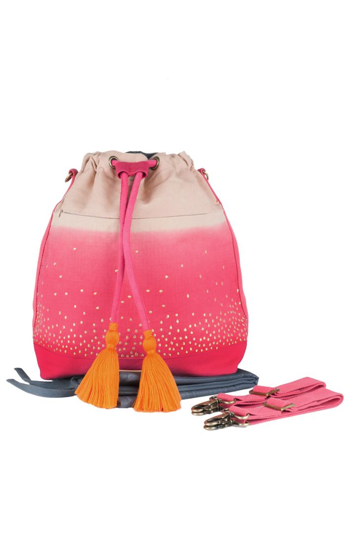 Wickelrucksack pink dip dye