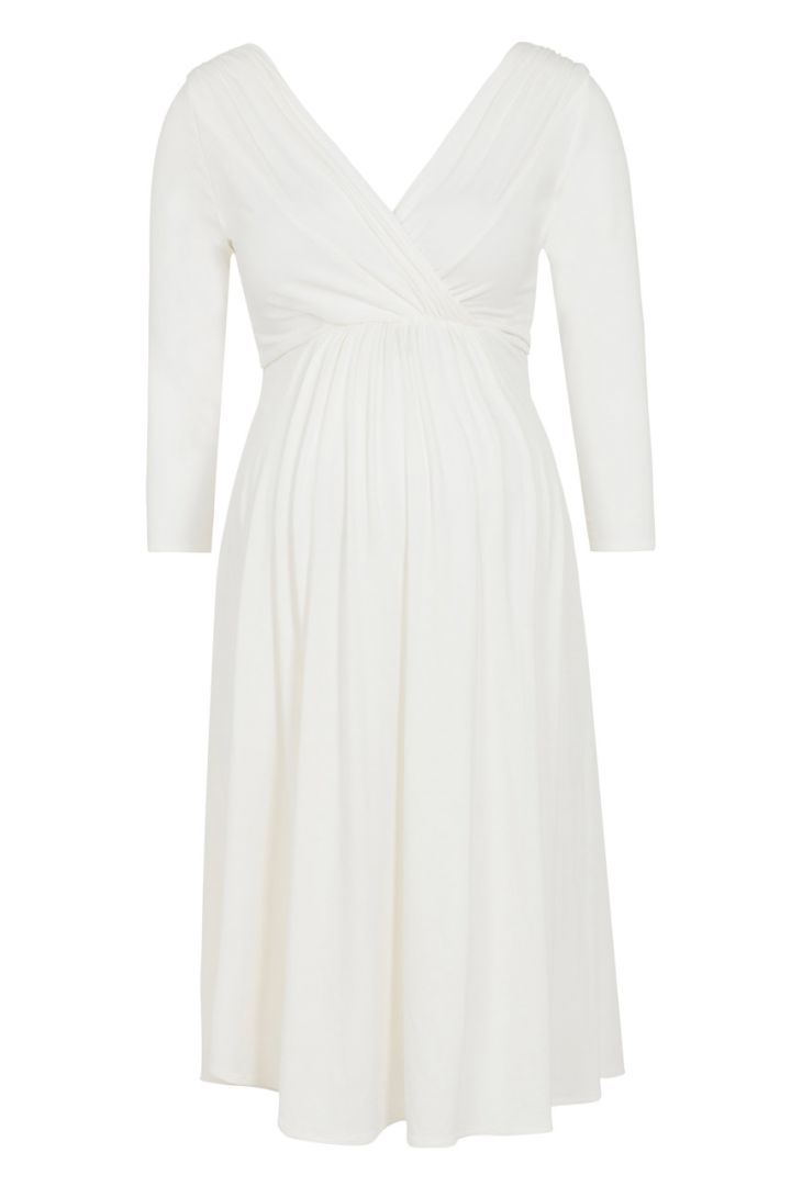 Umstandsbrautkleid mit Cache-Coeur Ausschnitt