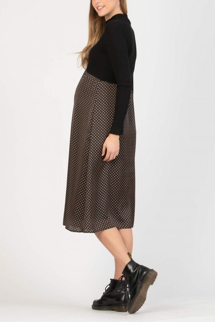 Maternity Dress with Polka Dots Skirt