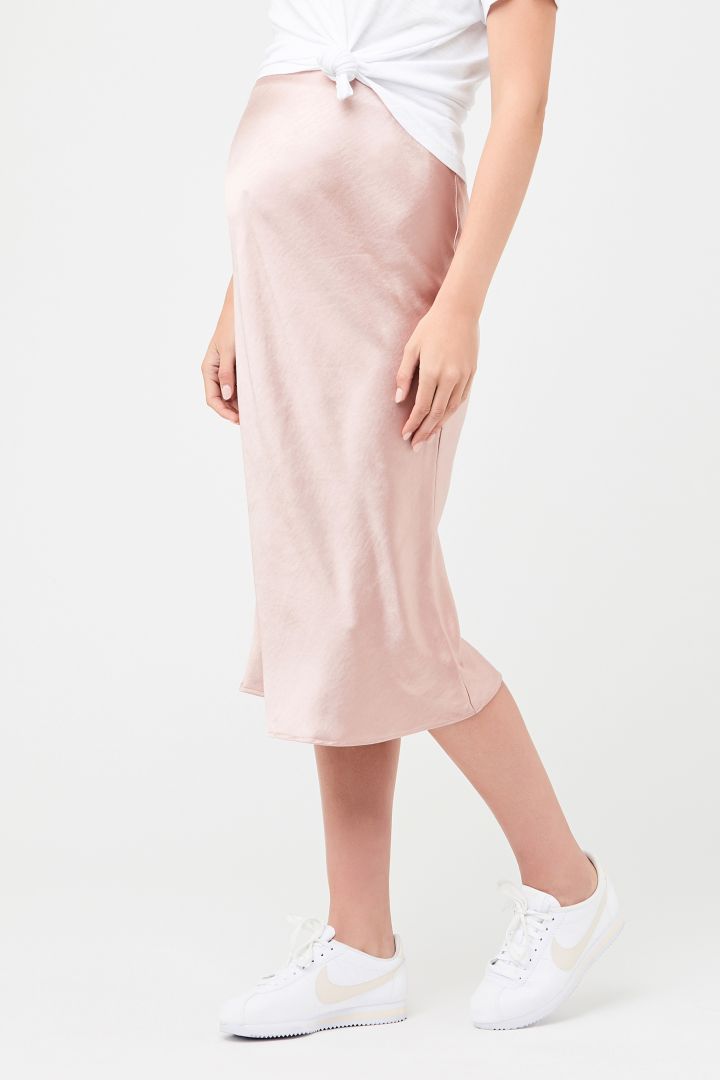 Satin Maternity Skirt rose