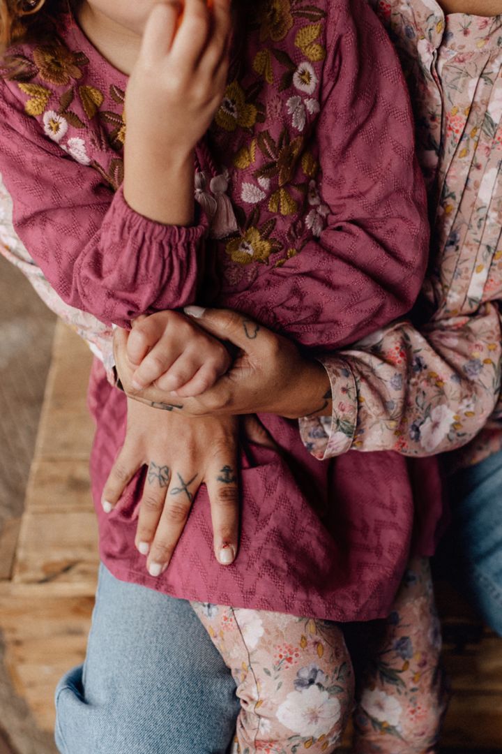 Mini Me Dress with Floral Embroidery and Tassels