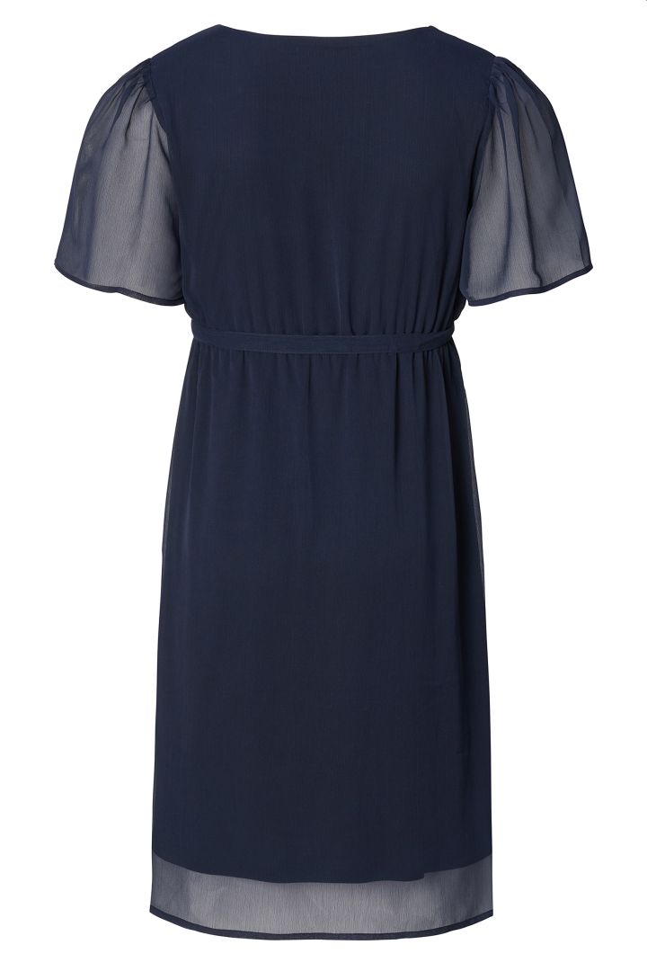 Eco Chiffon Umstandskleid navy