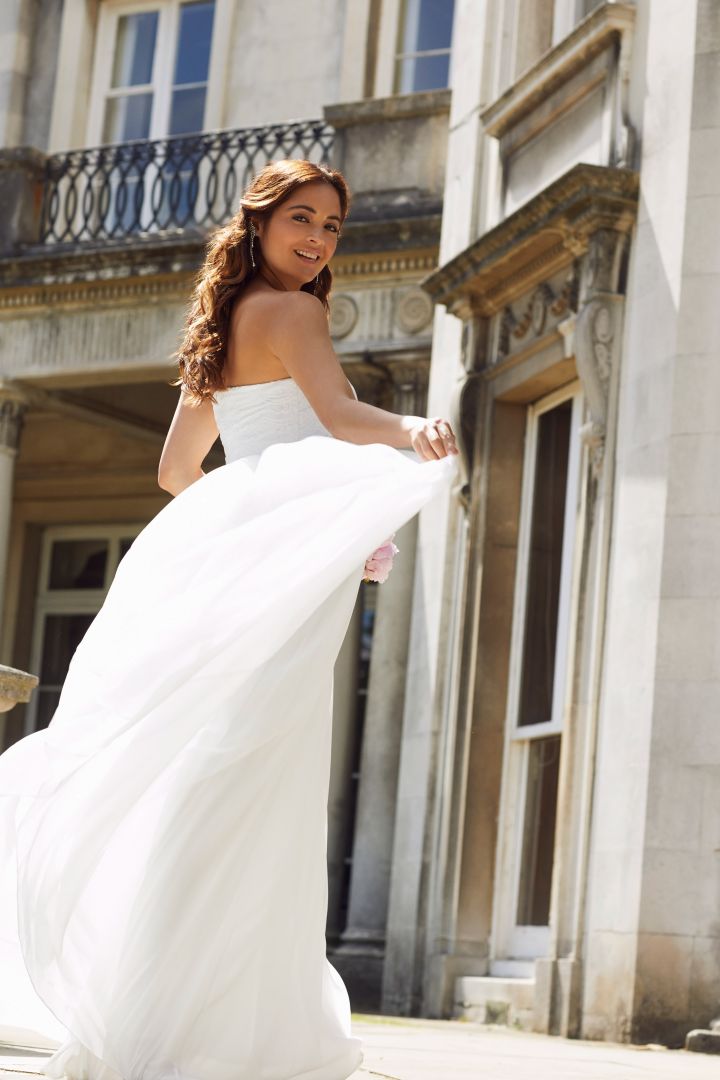 Bandeau Umstandsbrautrobe weiß