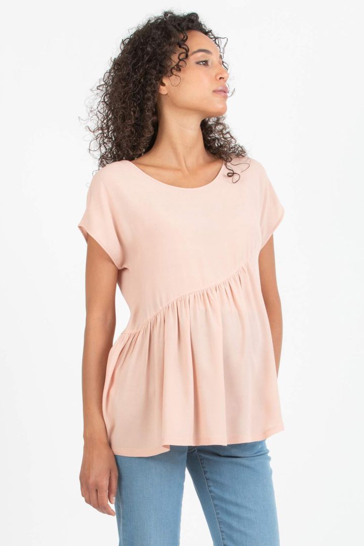 Umstandsbluse mit Volant rose